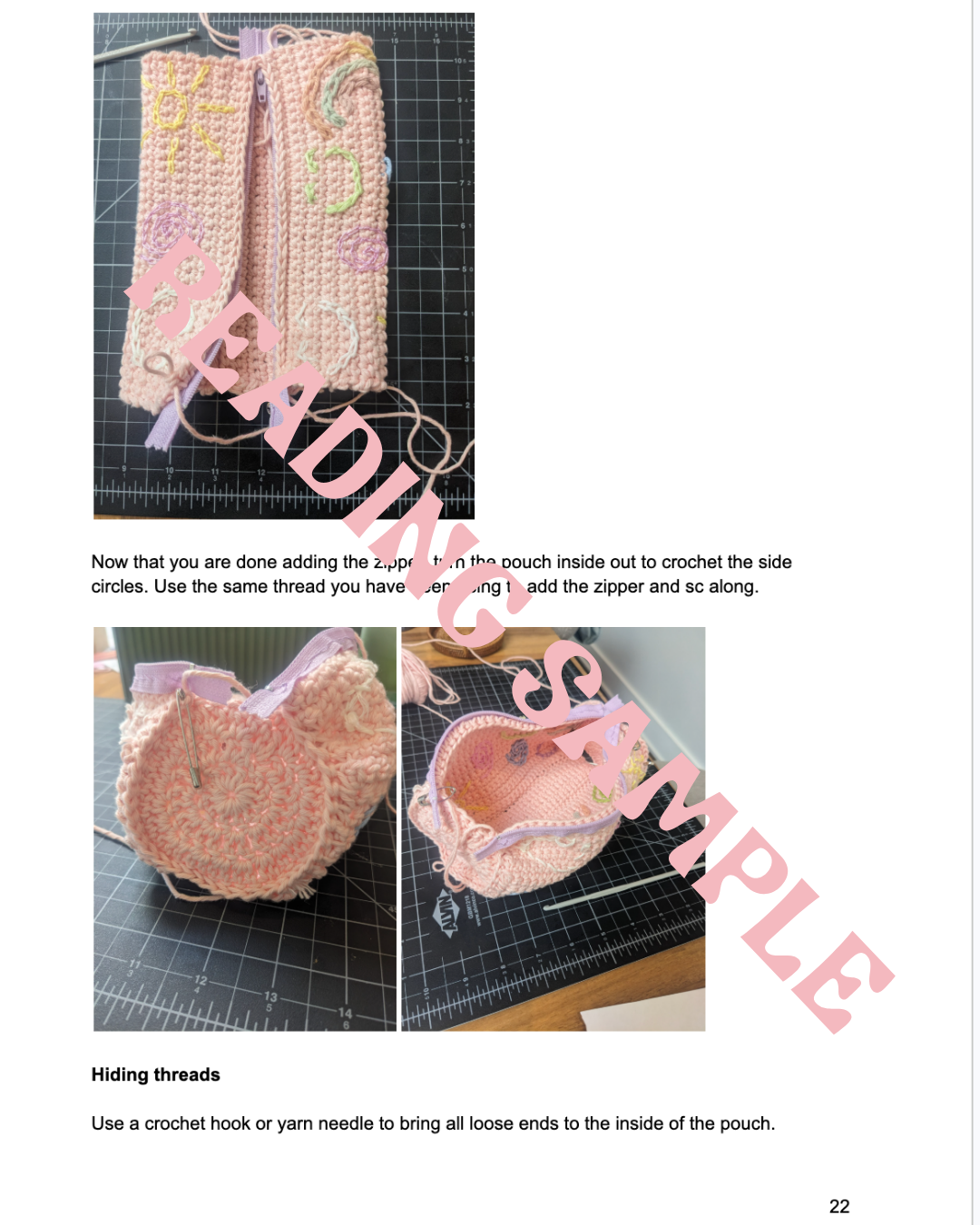 Crochet pattern PDF: Doodle Pouch