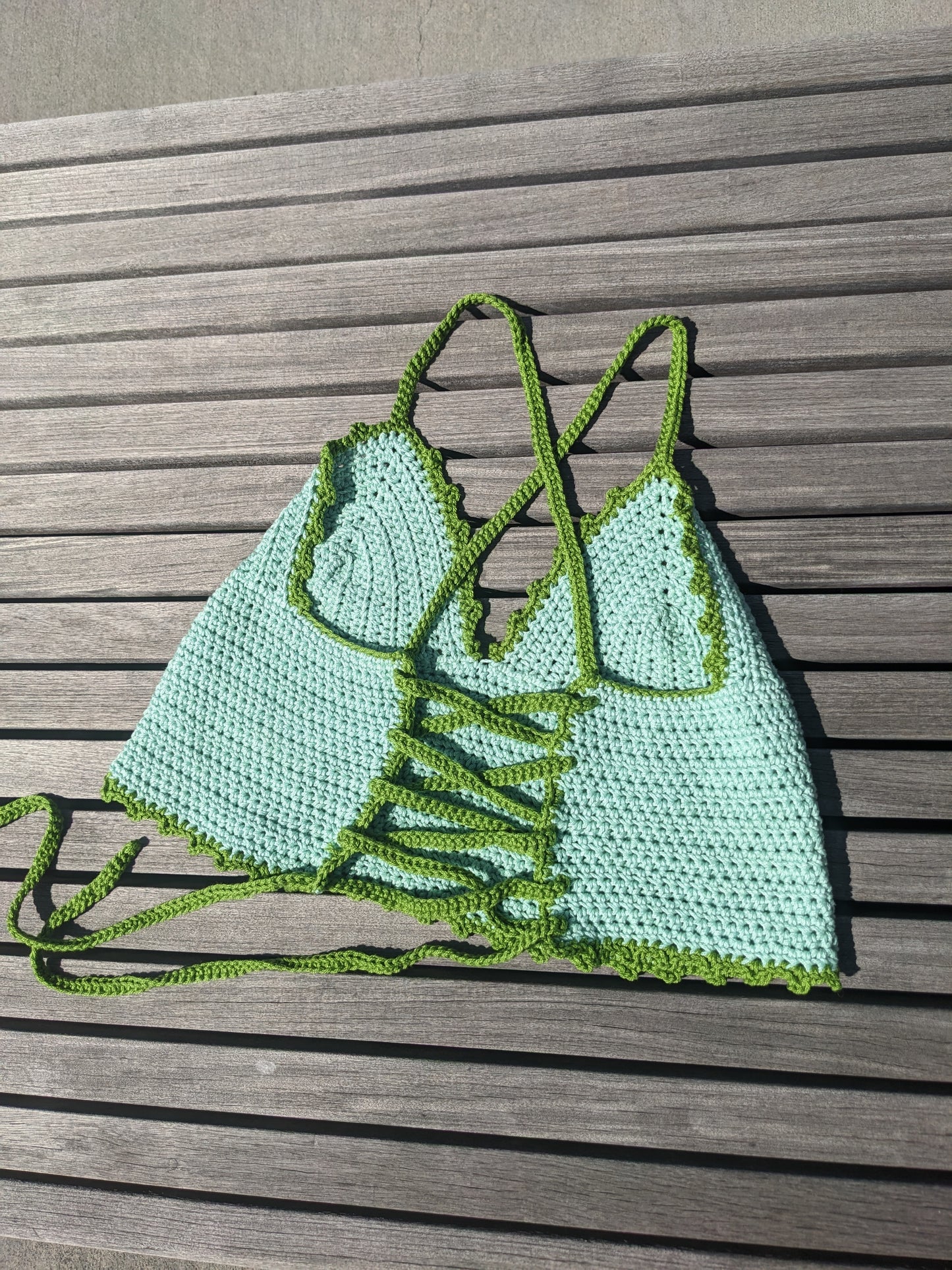 Crochet croptop: Mint green 