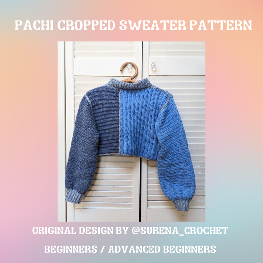 Patron au crochet PDF: Pachi cropped sweater 