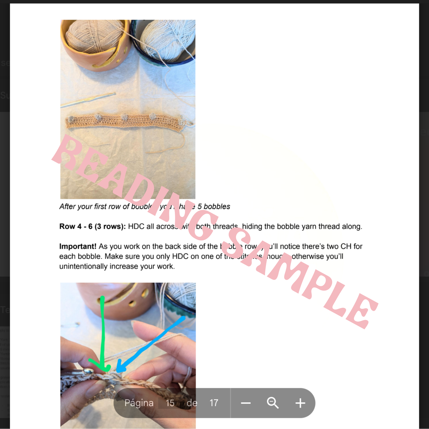 Patrón de ganchillo (pdf): Cuello Pecas (en inglés)