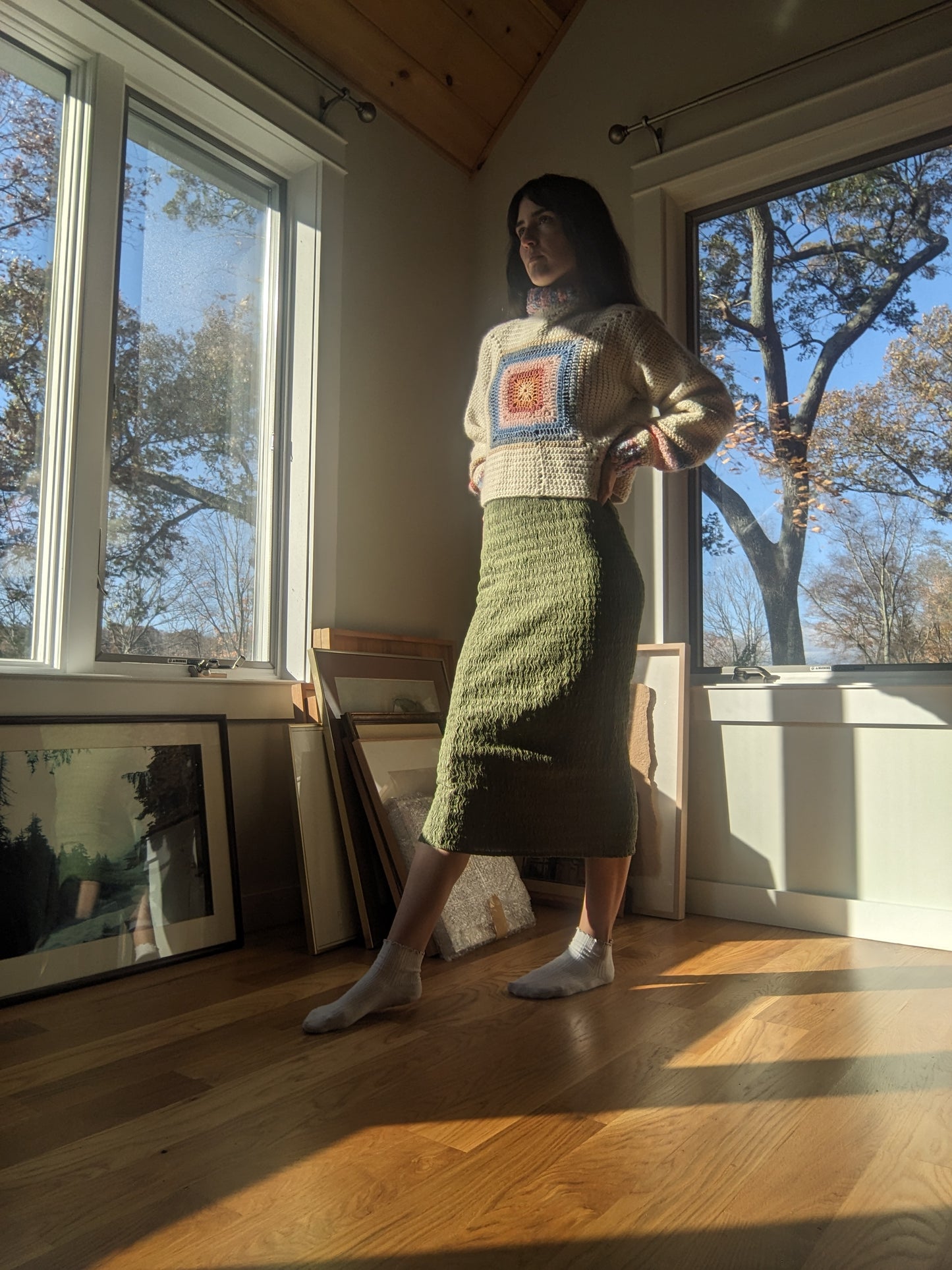 Sunrise granny square sweater