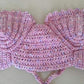 Surena Crochet conchita corset bustier crochet top in pink, a handmade summery top