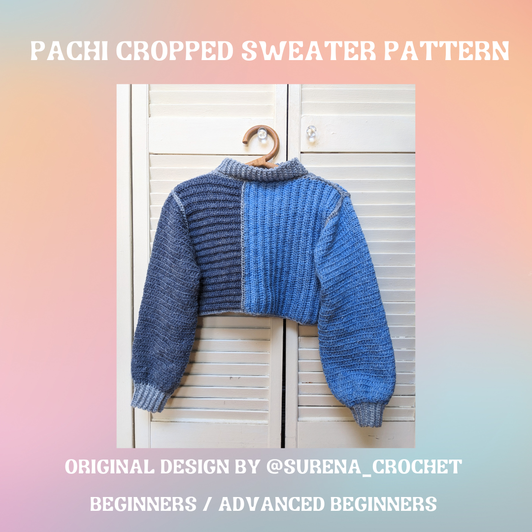 Sign advertising Surena Crochet Pachi cropped sweater crochet pattern