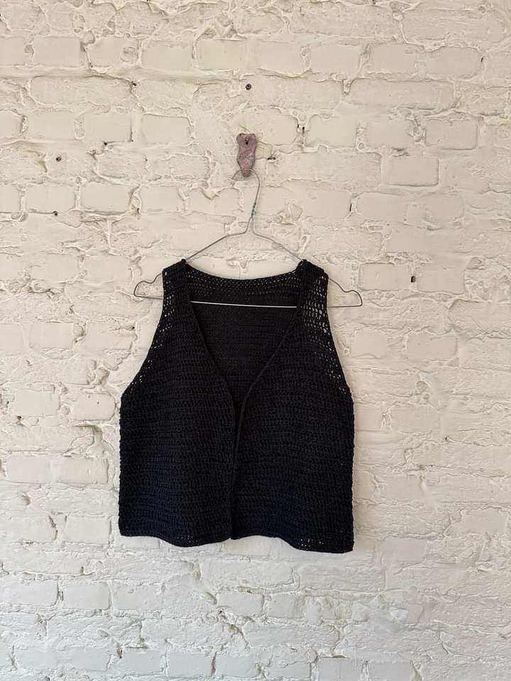 Surena Crochet handmade Nena vest in black 