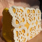 Yellow and white crocheted upcycled vanity bag