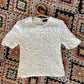 White crochet beaded top laid, from surena crochet preloved collection